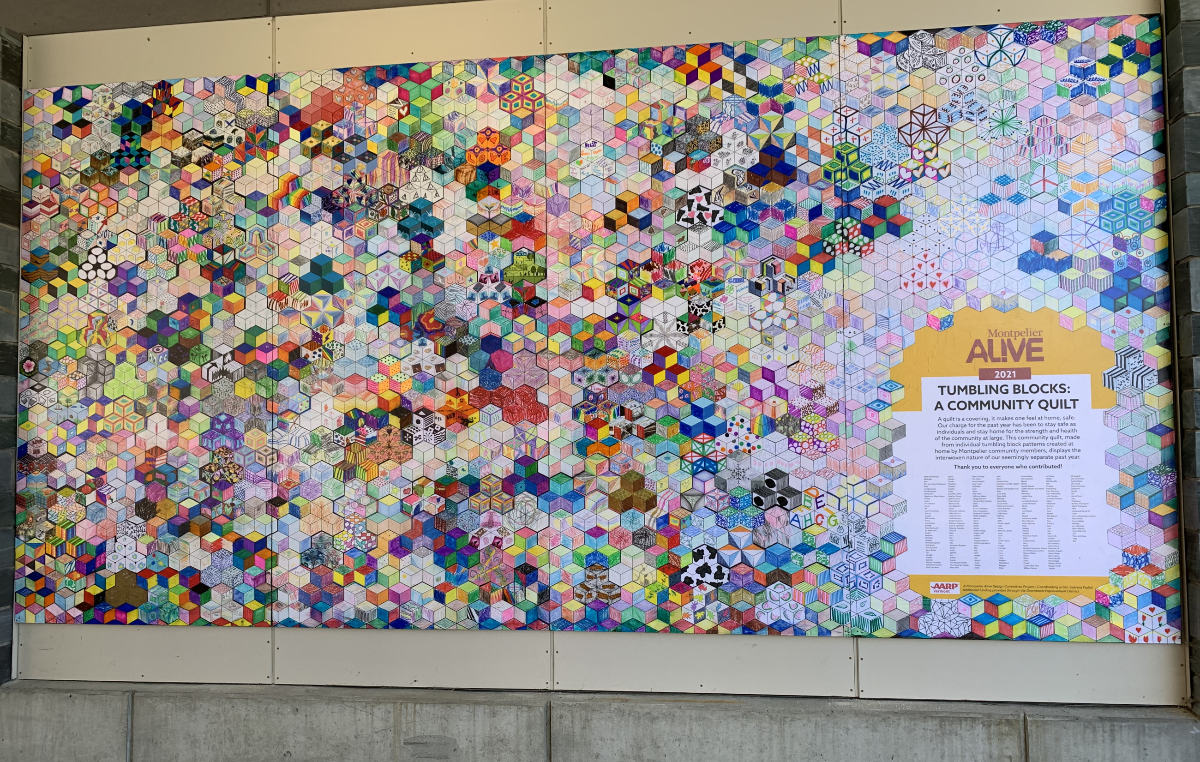 Photo of a community quilt.